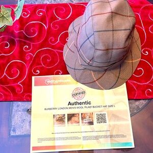 Authentic  Vintage Rare Brown plaid  Bucket style hat